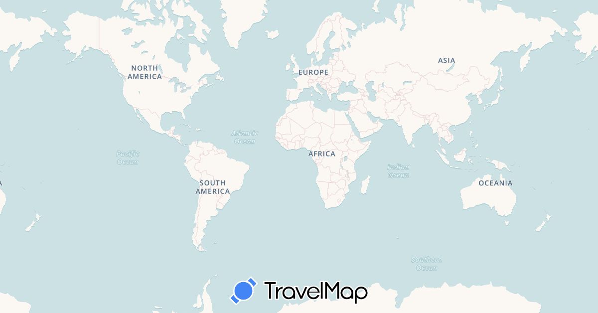 TravelMap itinerary: driving, plane, boat in Belgium, France, French Polynesia, United States (Europe, North America, Oceania)